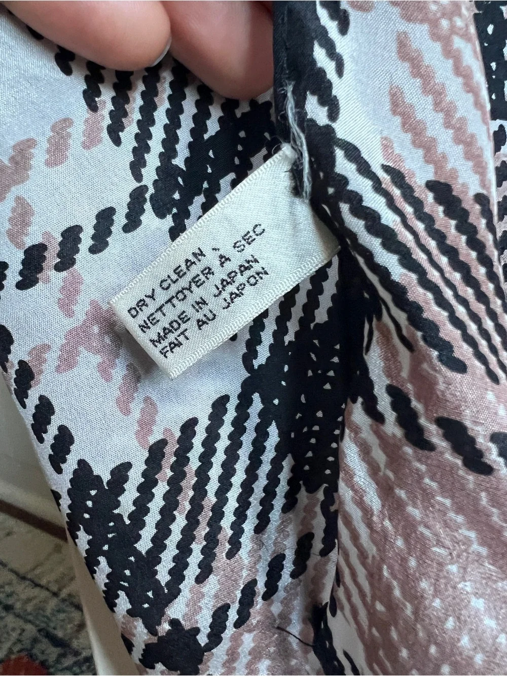 Vintage 100% silk Vera Neumann Scarf Brown Black Plaid Japan purse, hair, neck